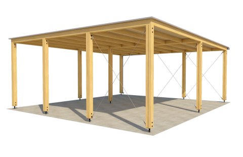 Prístrešok pre 2 autá 6x6 m