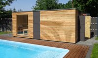 Designová venkovní dřevěná sauna