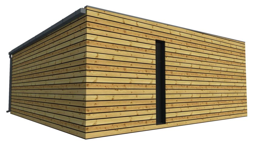 Drevená dvojgaráž so spoločnými bránami 6,3x6,3 m