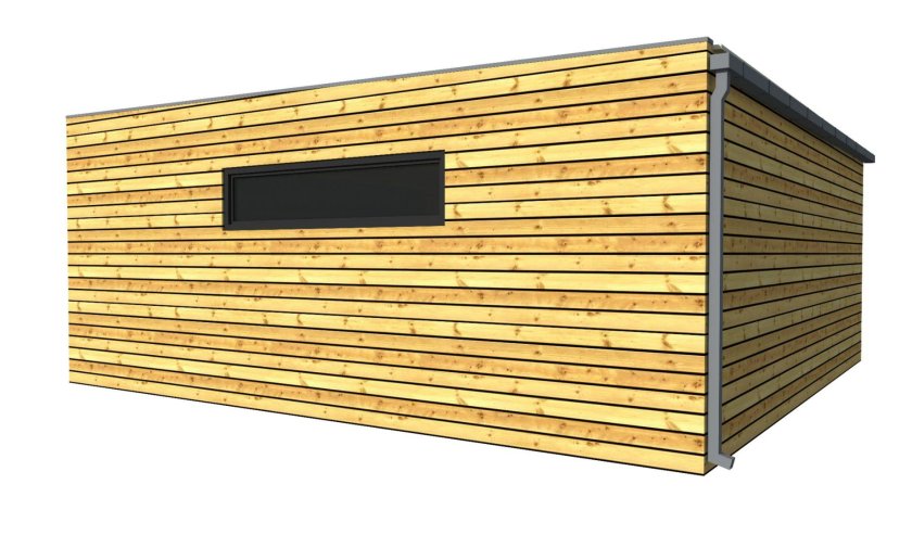 Drevená dvojgaráž so spoločnými bránami 6,3x6,3 m