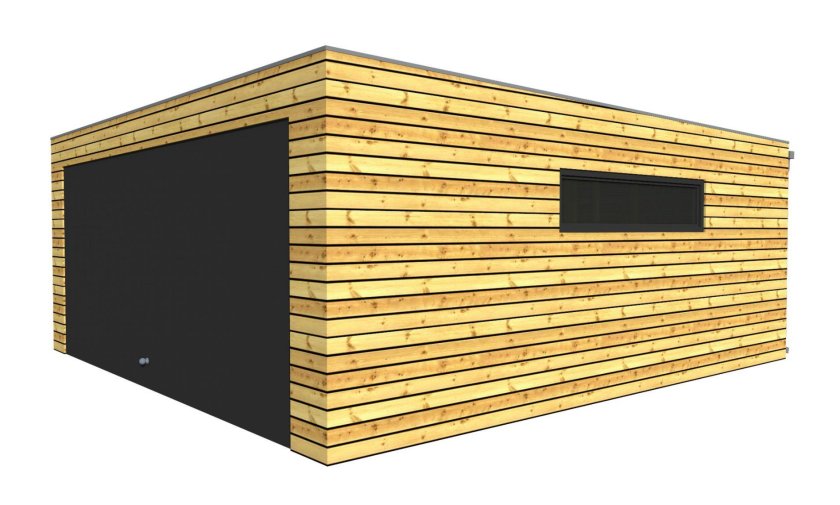 Drevená dvojgaráž so spoločnými bránami 6,3x6,3 m