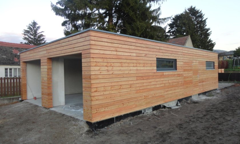 Montovan&aacute; dvojgar&aacute;ž 11,4 x 6,4 m + z&aacute;hradn&yacute; sklad - Bad Deutsch