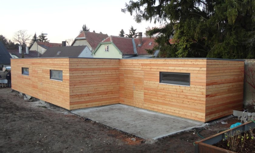 Montovan&aacute; dvojgar&aacute;ž 11,4 x 6,4 m + z&aacute;hradn&yacute; sklad - Bad Deutsch