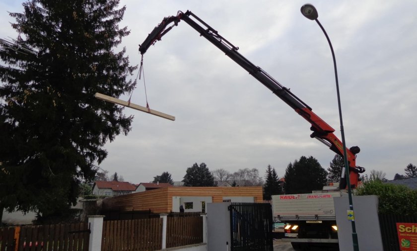 Montovan&aacute; dvojgar&aacute;ž 11,4 x 6,4 m + z&aacute;hradn&yacute; sklad - Bad Deutsch