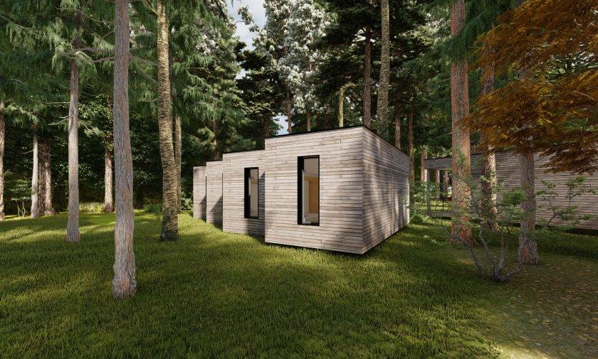 Kempingová a glampingová chata MINI 5x3 m