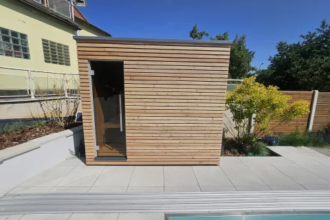 Vonkajšia drevená sauna pre 2 osoby