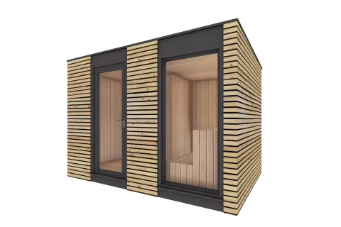 Záhradná vonkajšia sauna 3,5x2 m}