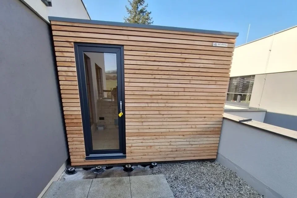 Vonkajšia sauna do záhrady 3x2,5 m