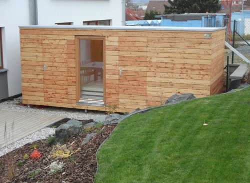 Sauna 4x2m + z&aacute;hradn&yacute; domček 2x2m - Plzeň